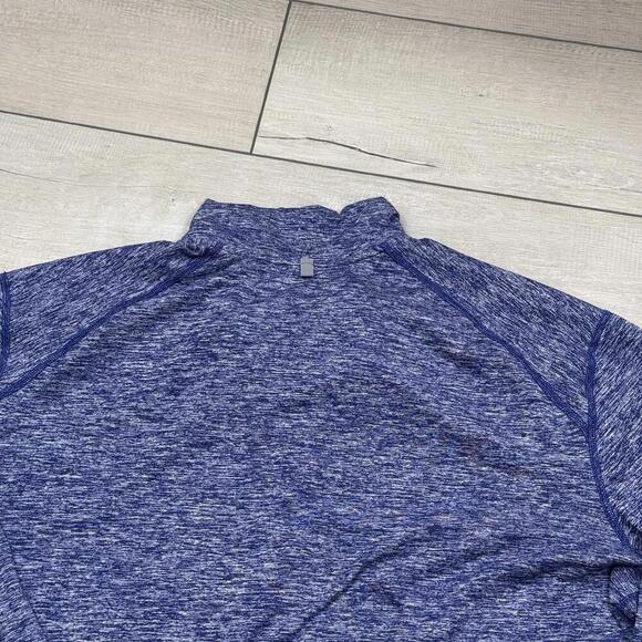 Nike Dri-FIT 1/4 Zip Running Shirt Blue Heather Size XL Long Sleeve Reflective - Picture 8 of 8
